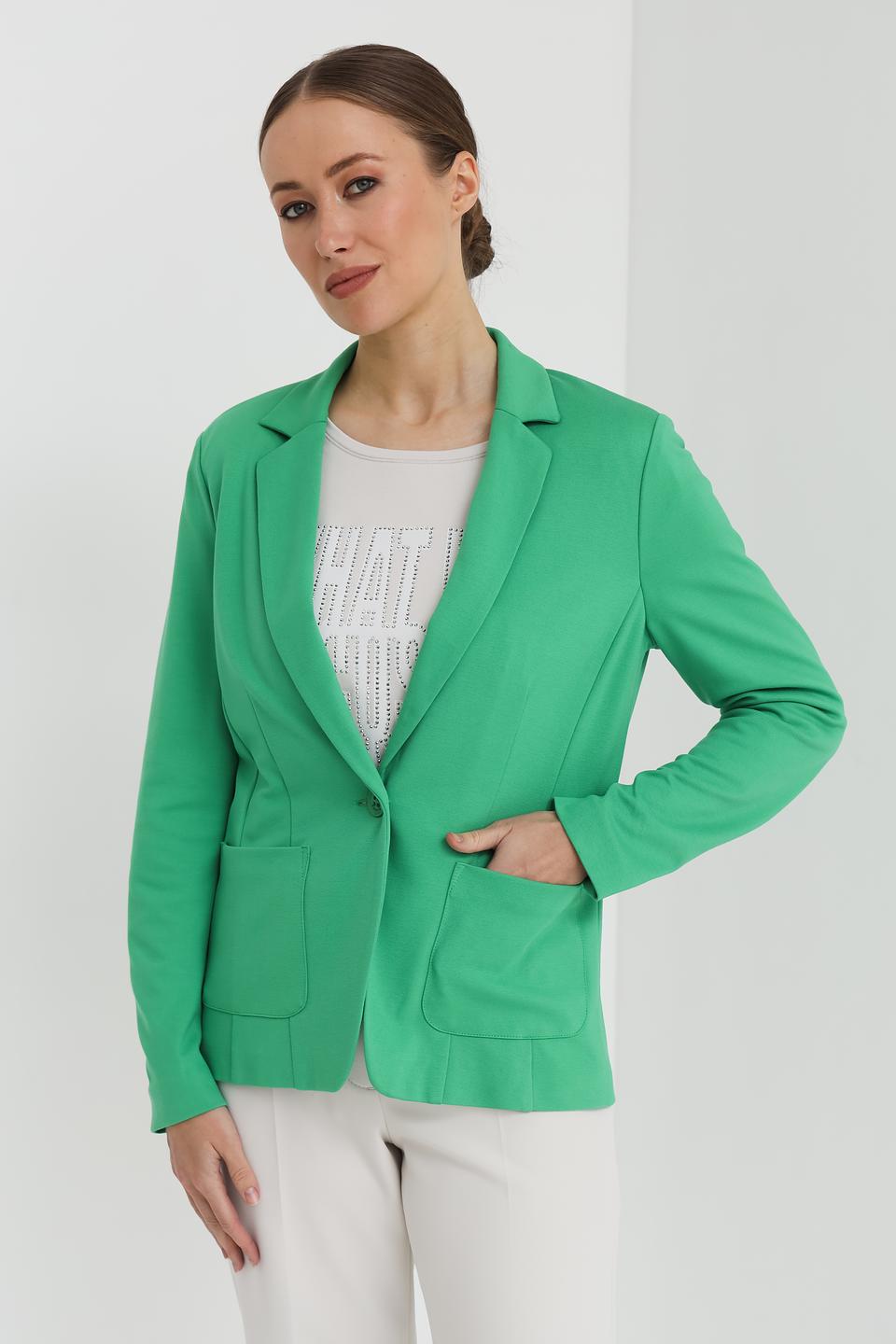 Жакет Bianca зелёный приталенный