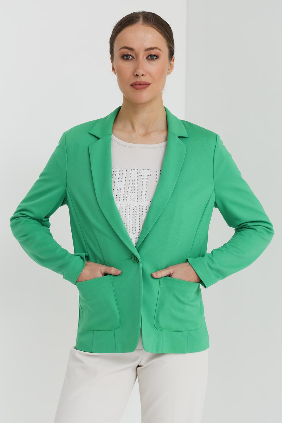Жакет Bianca зелёный приталенный