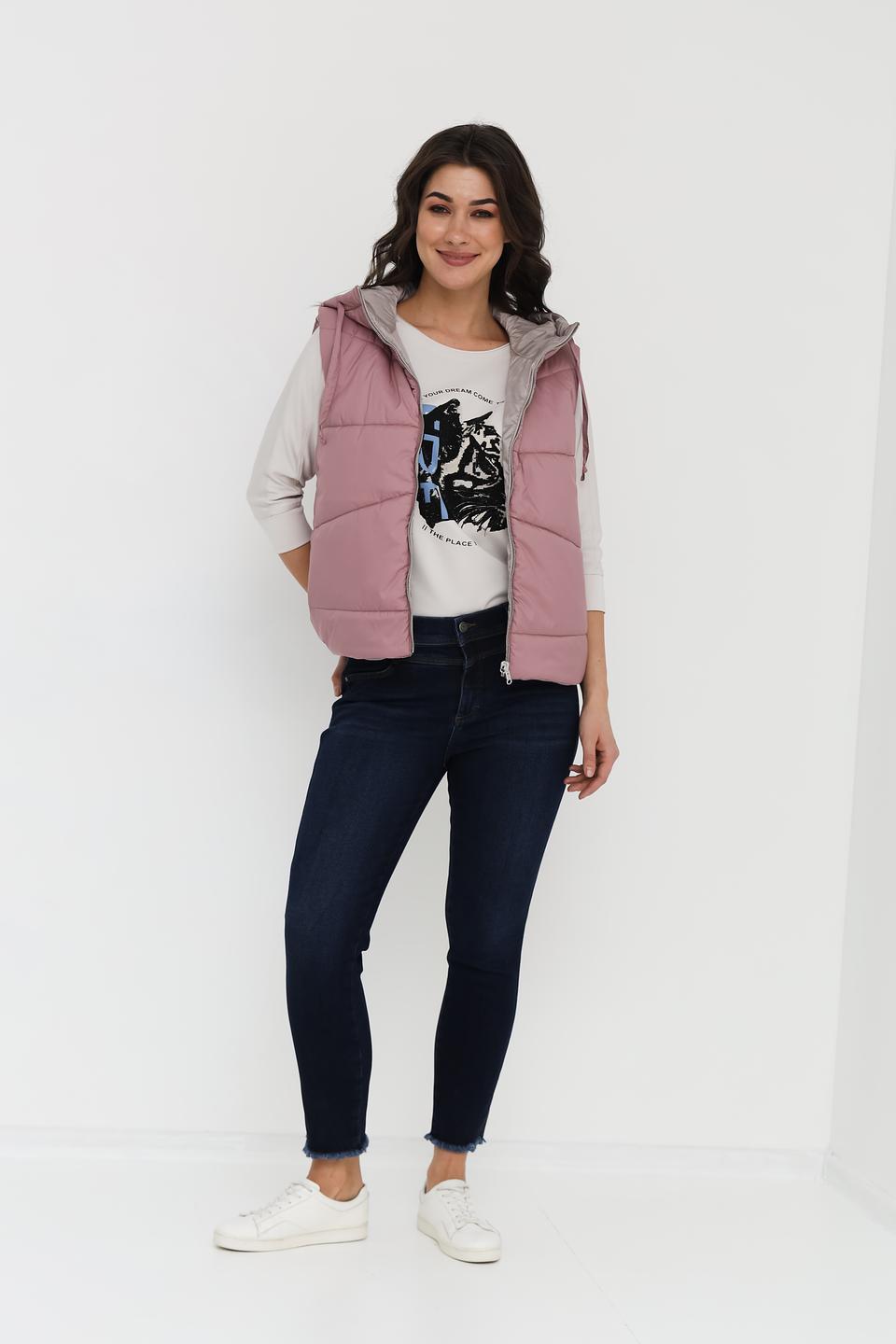 Жилет Cinque стеганый пудровый