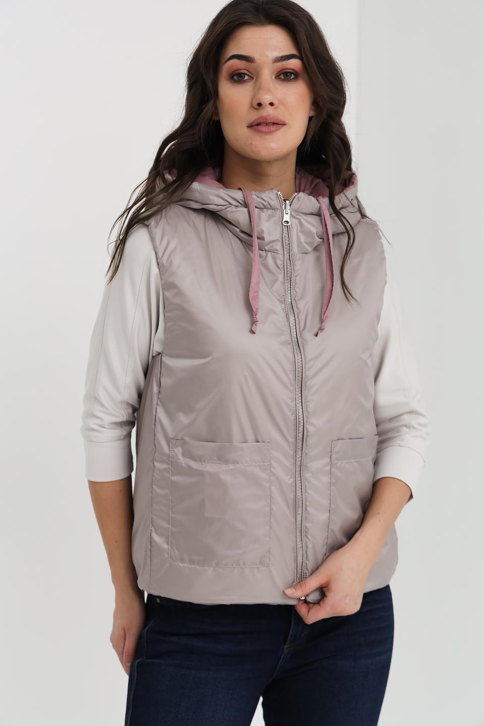 Жилет Cinque стеганый пудровый