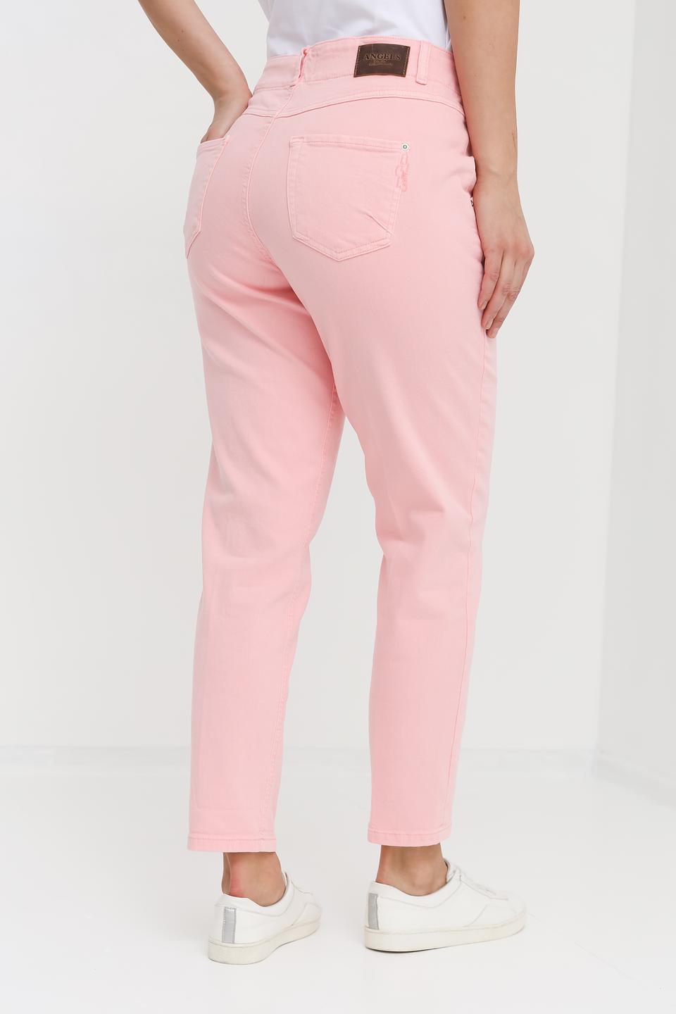 Джинсы Angels розовые с высокой талией
