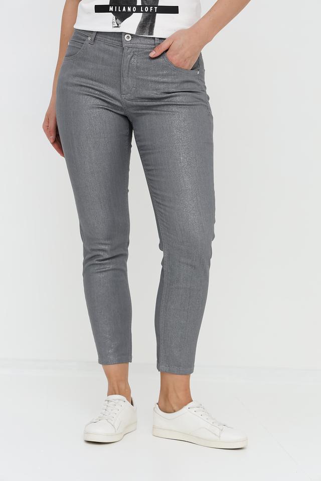 Джинсы Angels серые с эффектом металлик