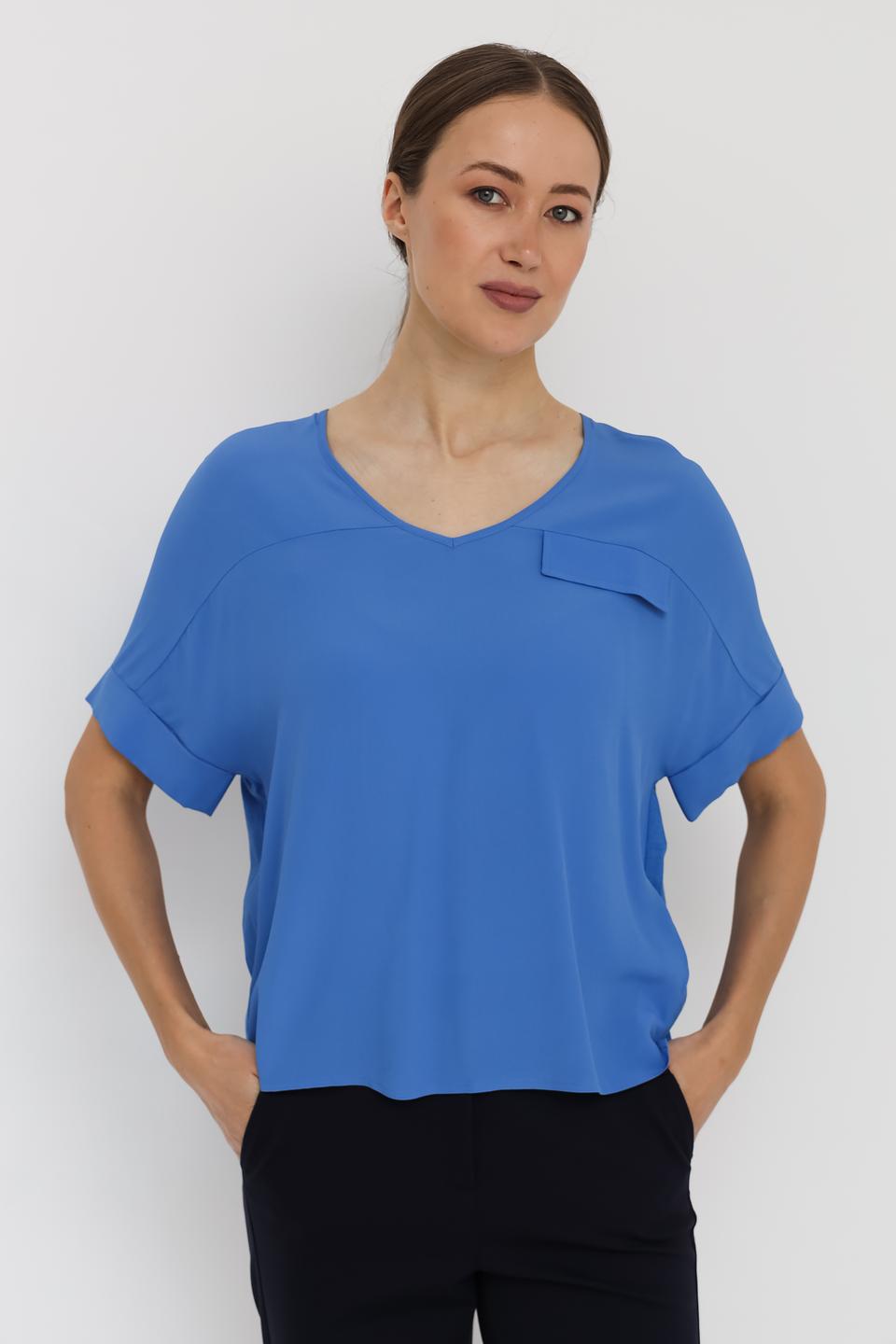 Блуза Luisa Cerano голубая с карманом