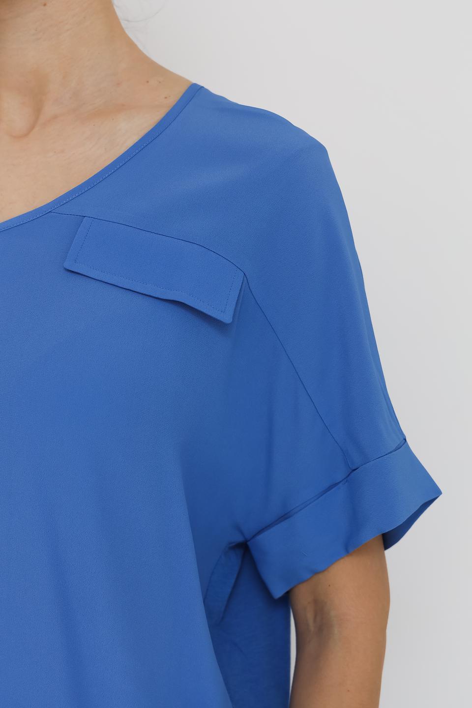 Блуза Luisa Cerano голубая с карманом