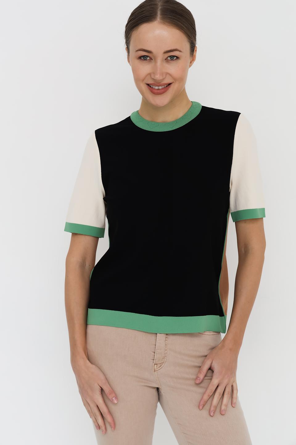 Пуловер Marc Cain с зелёной отделкой