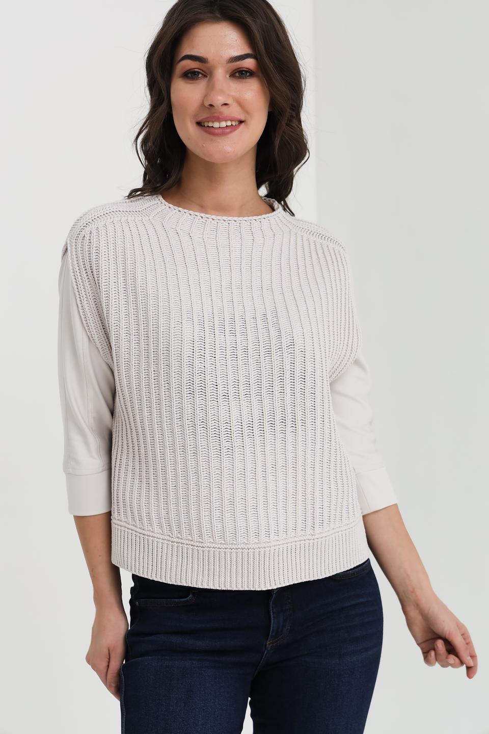 Жилет Lecomte вязаный бежевый