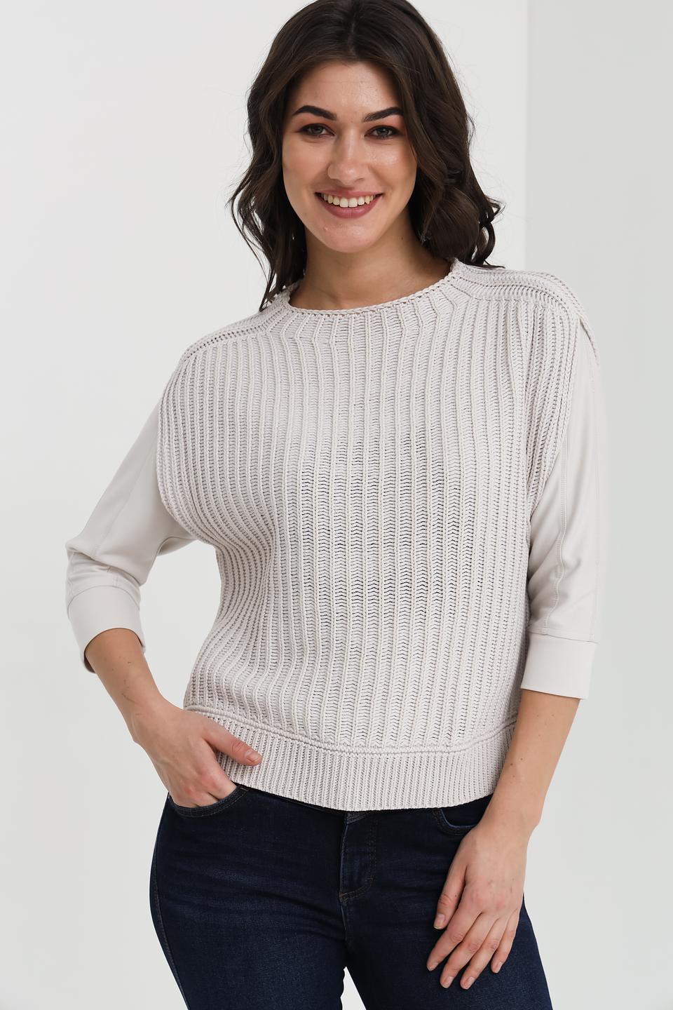 Жилет Lecomte вязаный бежевый