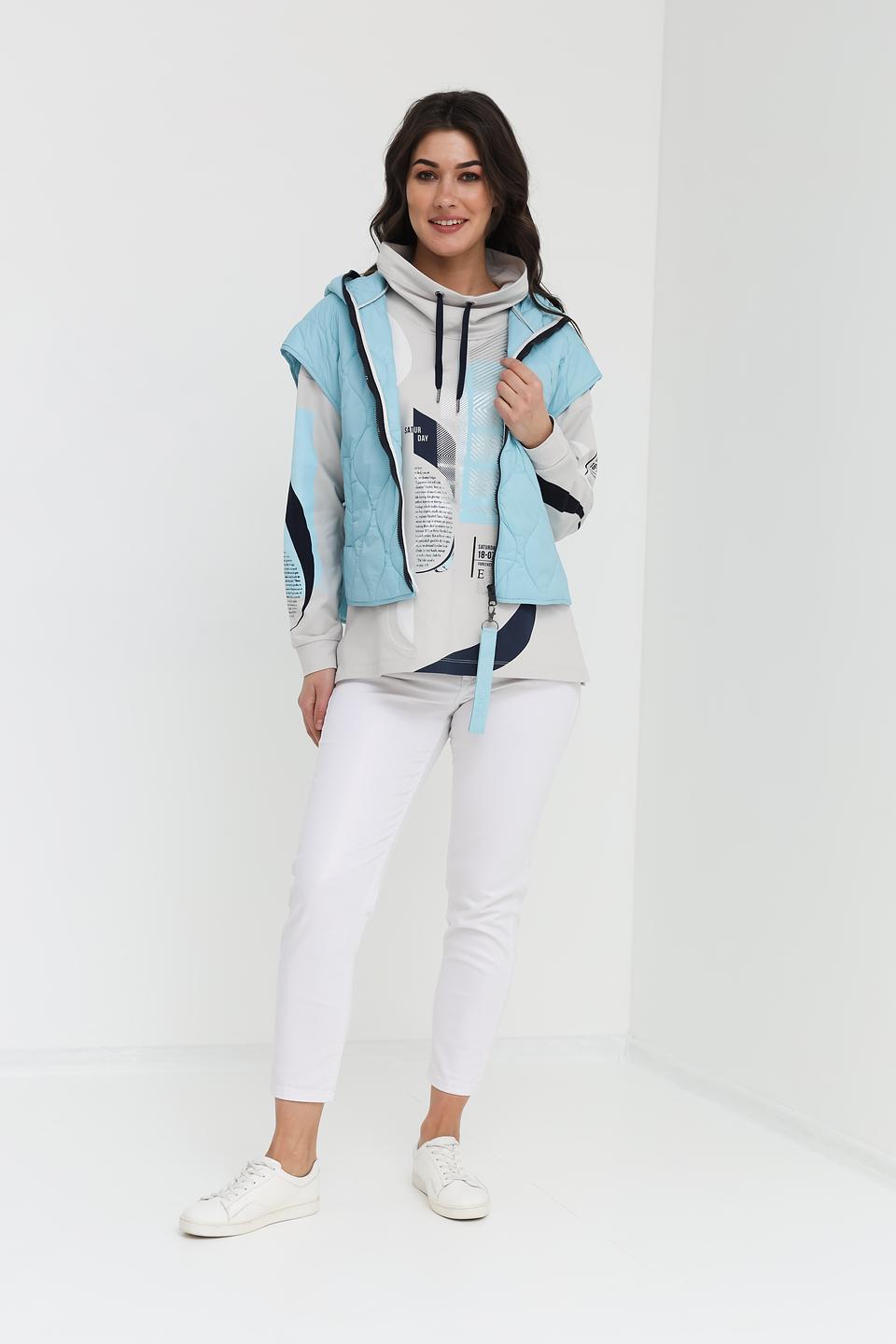 Жилет Lecomte стеганый голубой