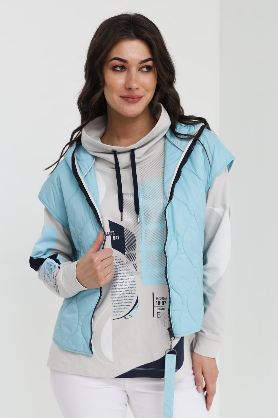 Жилет Lecomte стеганый голубой