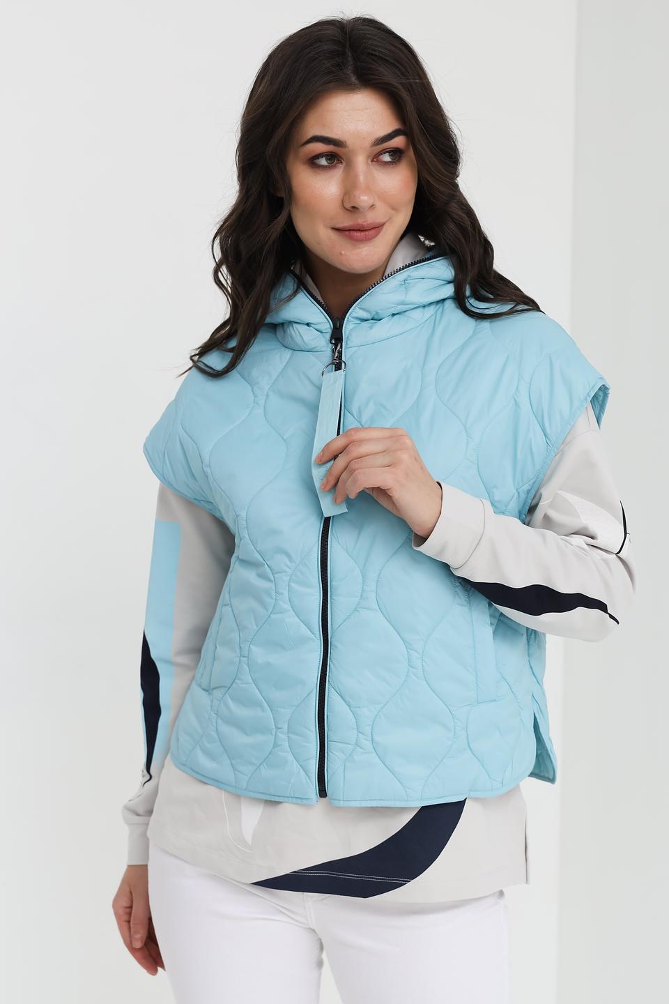 Жилет Lecomte стеганый голубой