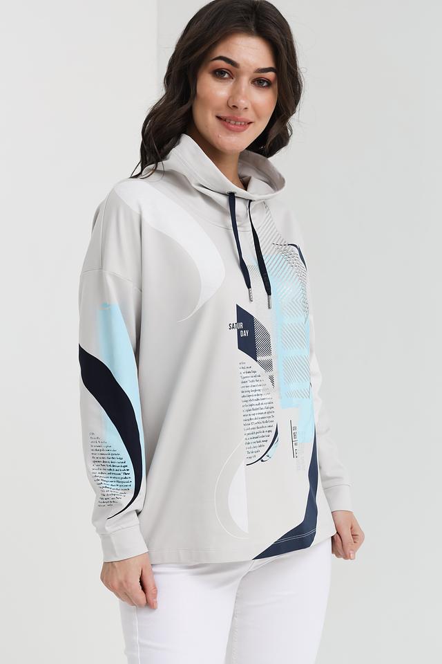 Толстовка Lecomte с принтом светло-серая