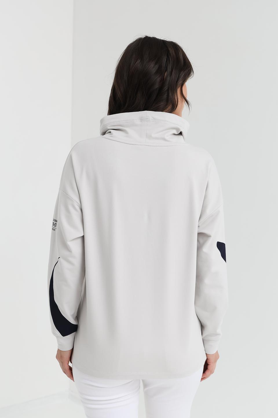 Толстовка Lecomte с принтом светло-серая