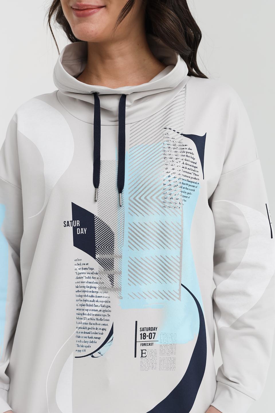 Толстовка Lecomte с принтом светло-серая