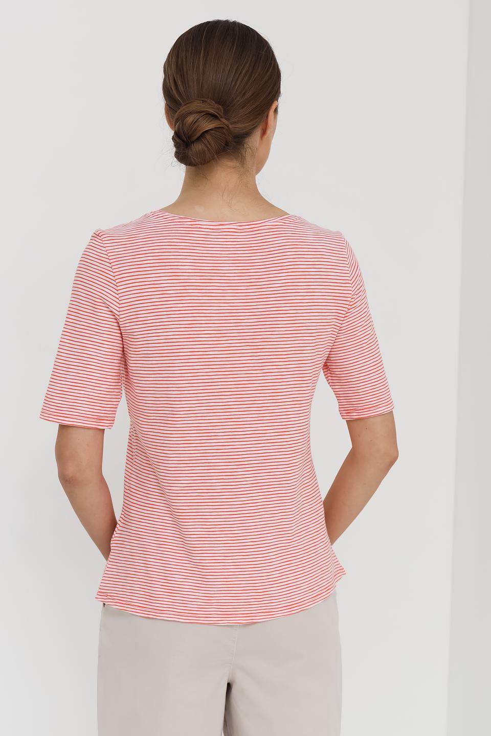 Футболка Oui в полоску коралловый
