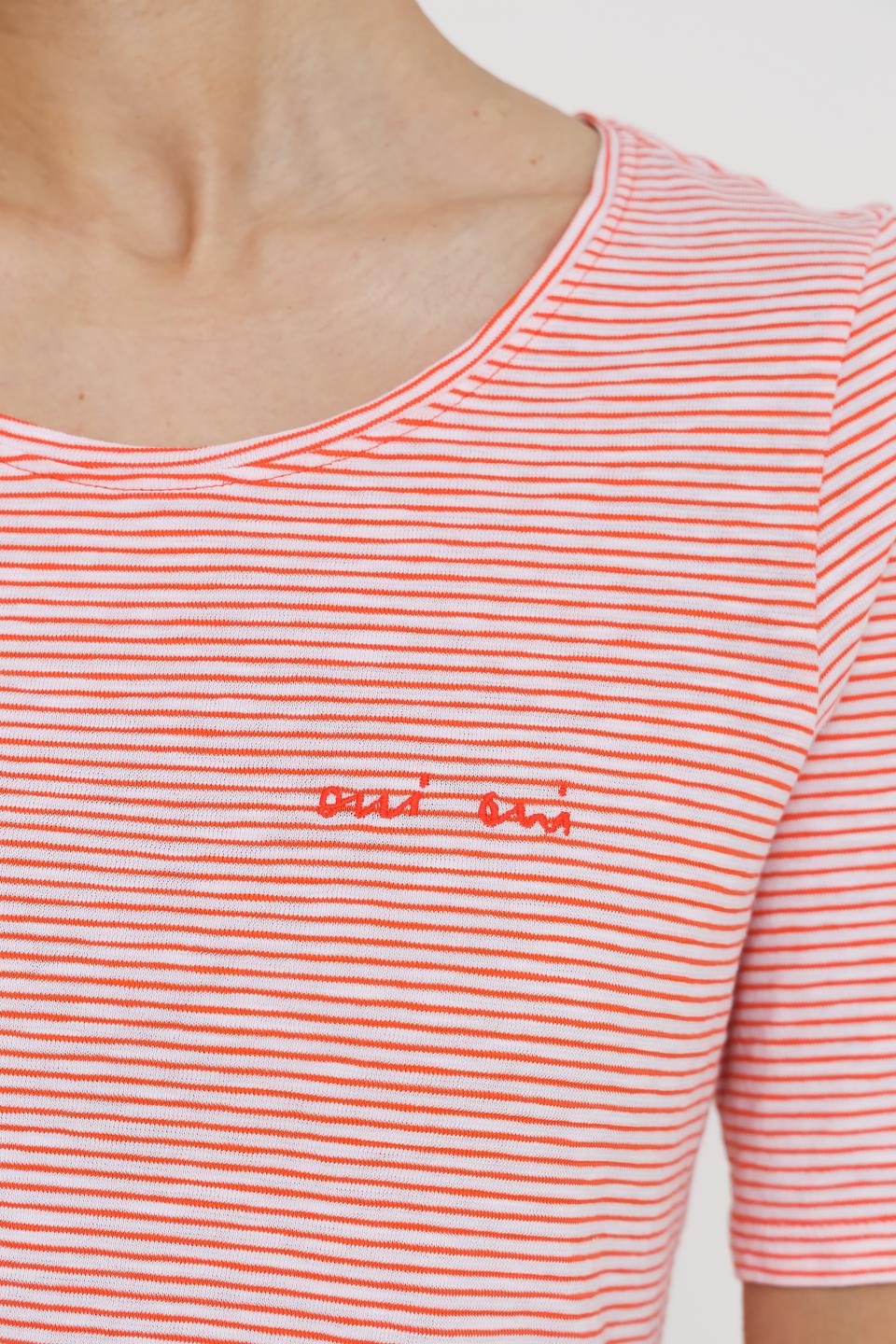 Футболка Oui в полоску коралловый