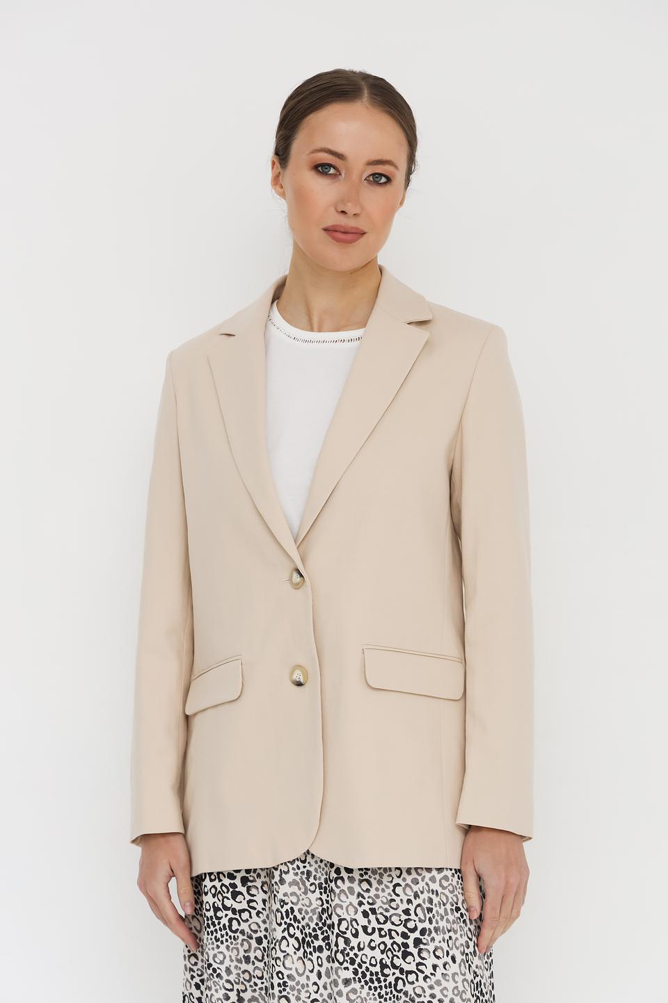 Жакет Oui приталенный бежевый