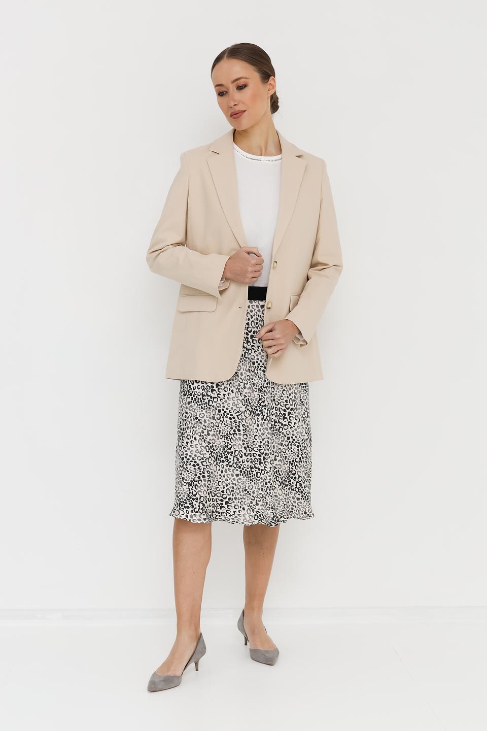 Жакет Oui приталенный бежевый