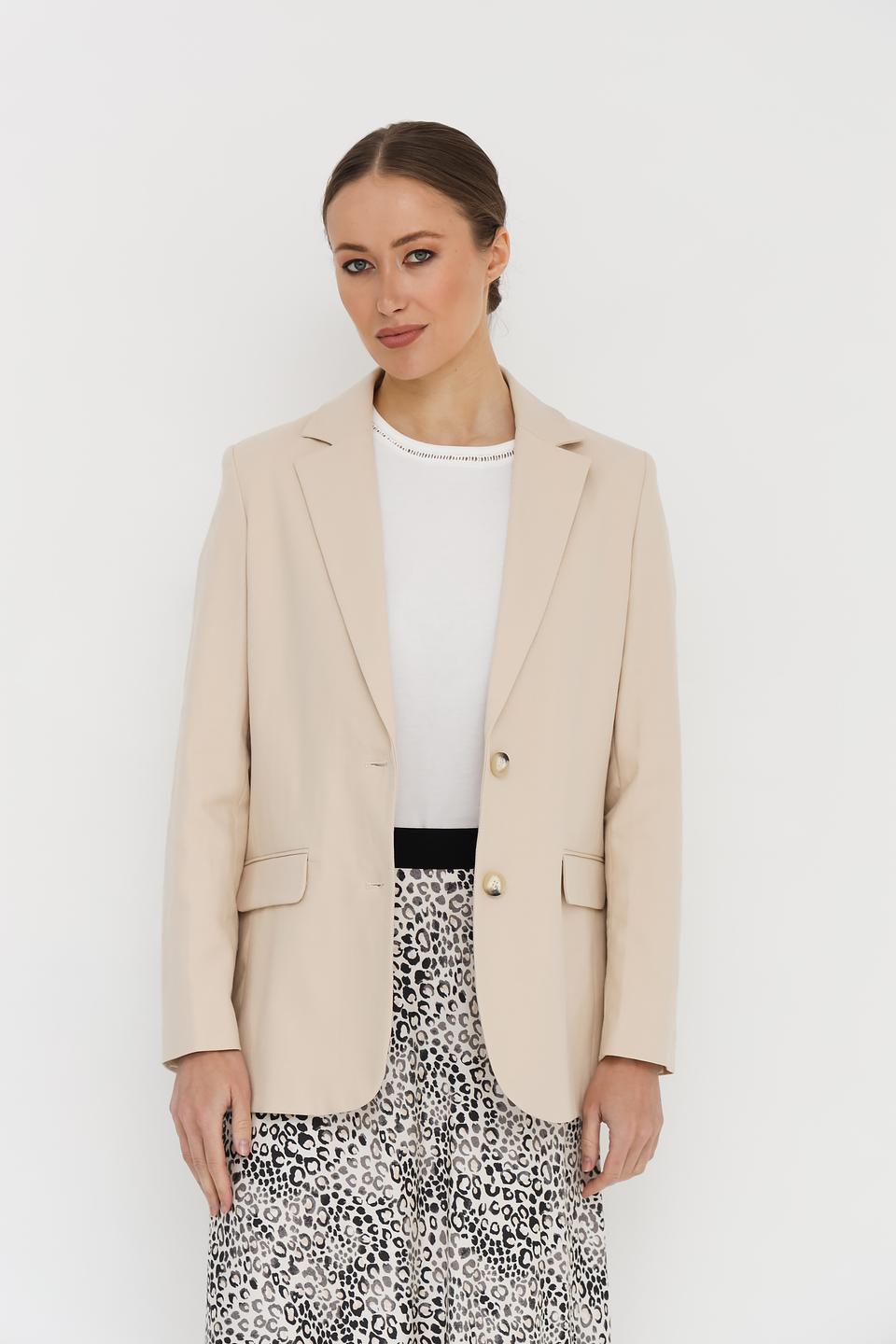 Жакет Oui приталенный бежевый