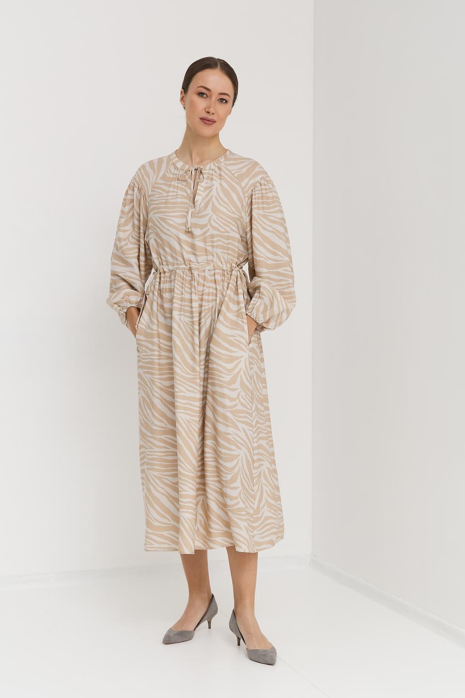 Платье Oui приталенное в полоску