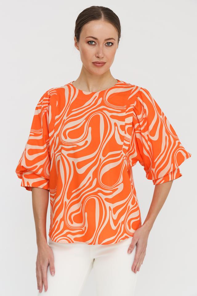 Блуза Oui с волнистым принтом