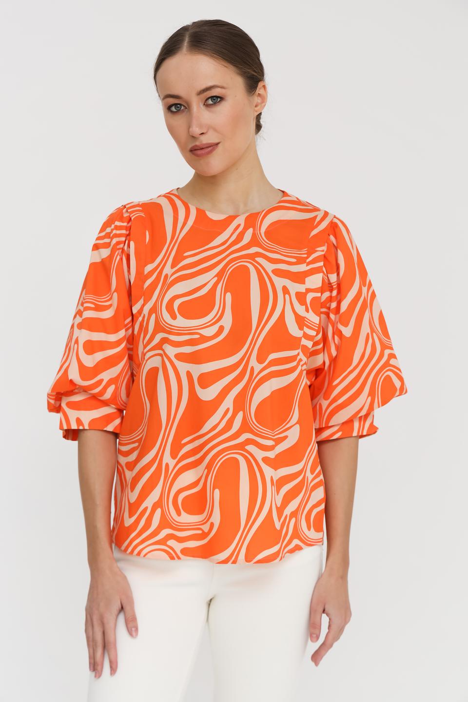 Блуза Oui с волнистым принтом