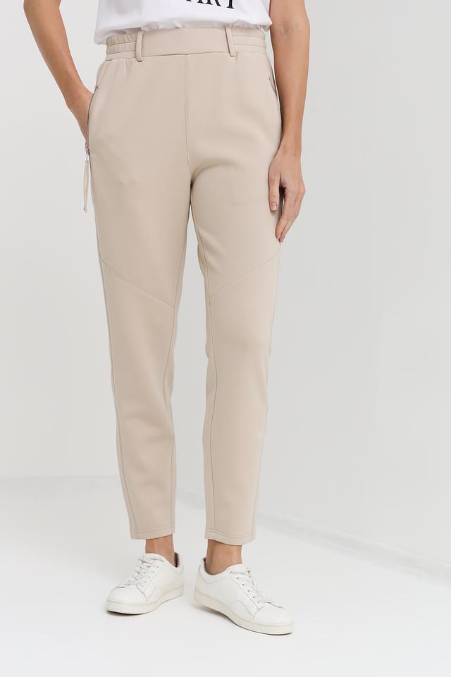 Брюки Oui бежевые с молниями