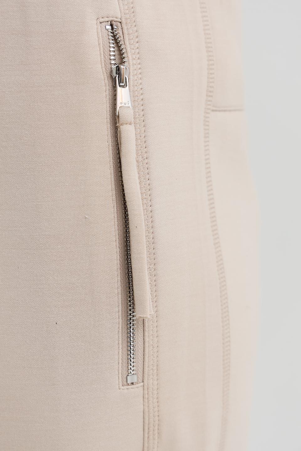 Брюки Oui бежевые с молниями