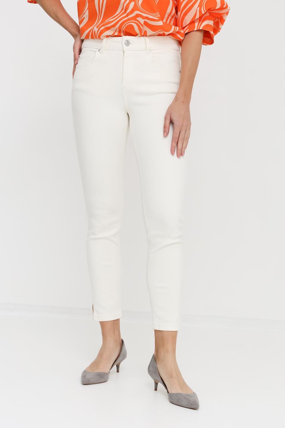 Джинсы с разрезами Oui белые