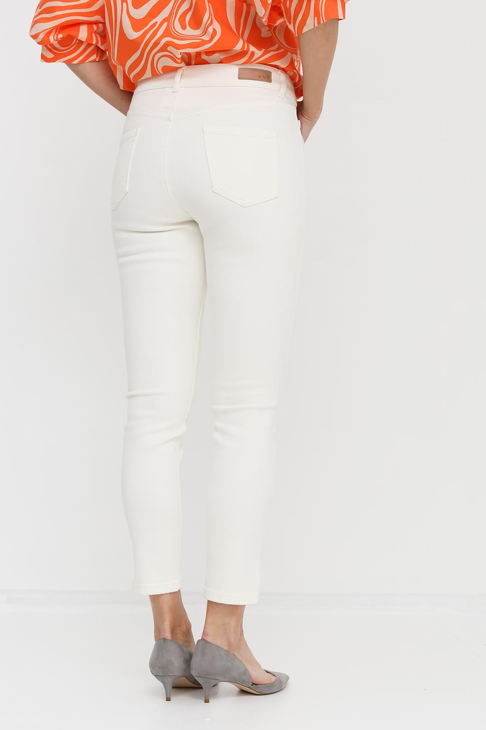 Джинсы с разрезами Oui белые
