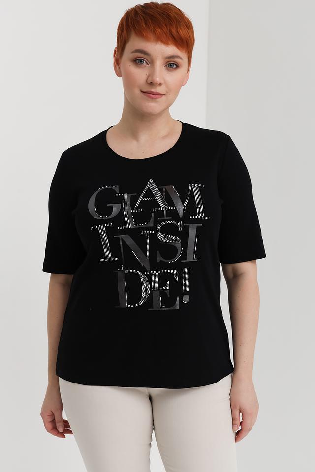 Футболка Via Appia с принтом чёрная