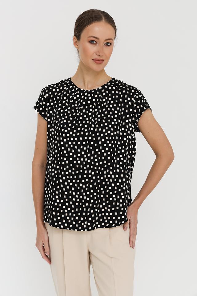 Блуза Taifun в горошек чёрная