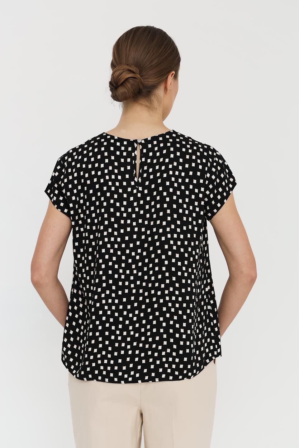 Блуза Taifun в горошек чёрная