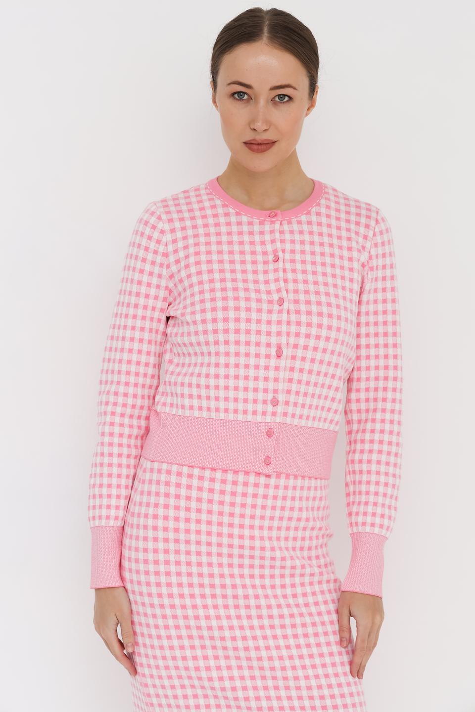 Жакет Marc Cain в клетку розовый