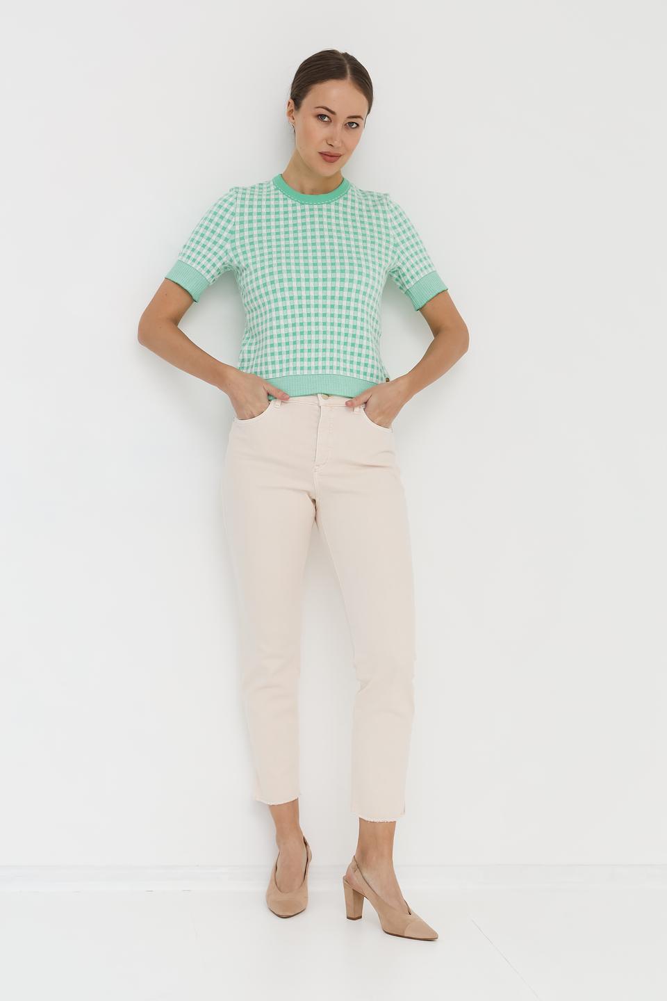 Пуловер Marc Cain в клетку мятный