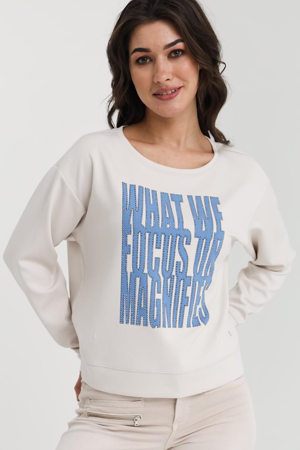 Толстовка Monari с принтом голубой