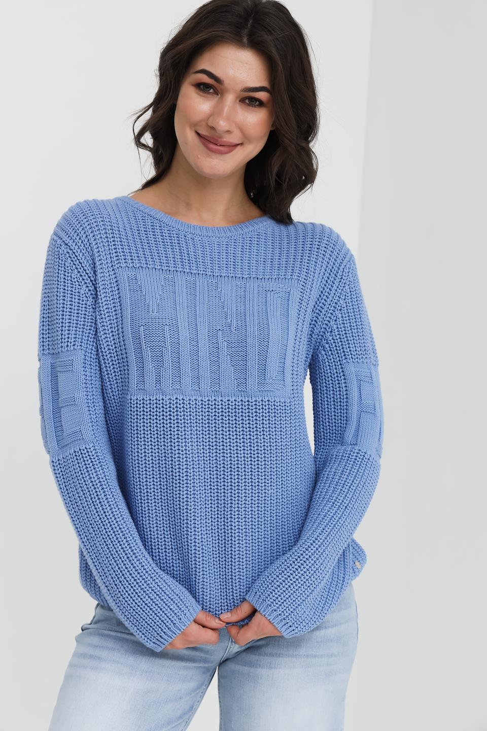 Пуловер Monari голубой с косами