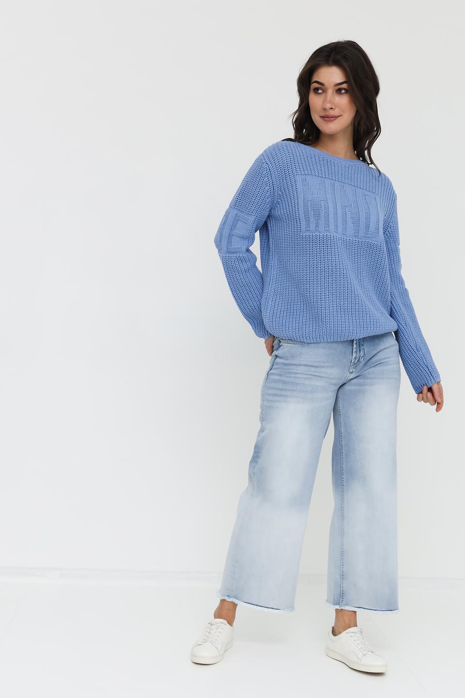 Пуловер Monari голубой с косами