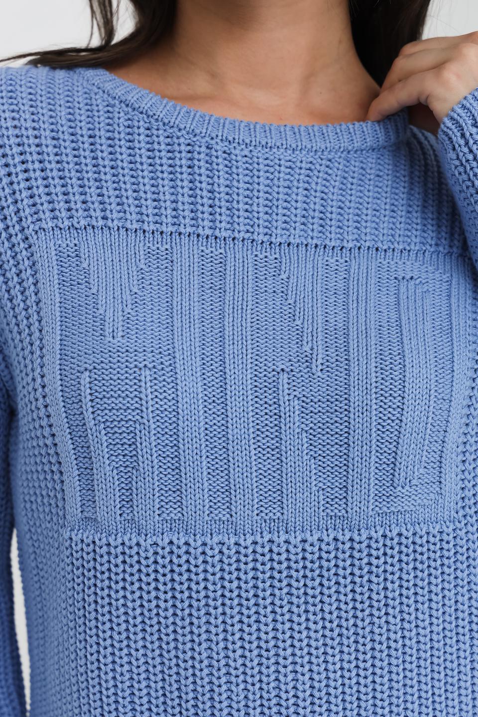Пуловер Monari голубой с косами