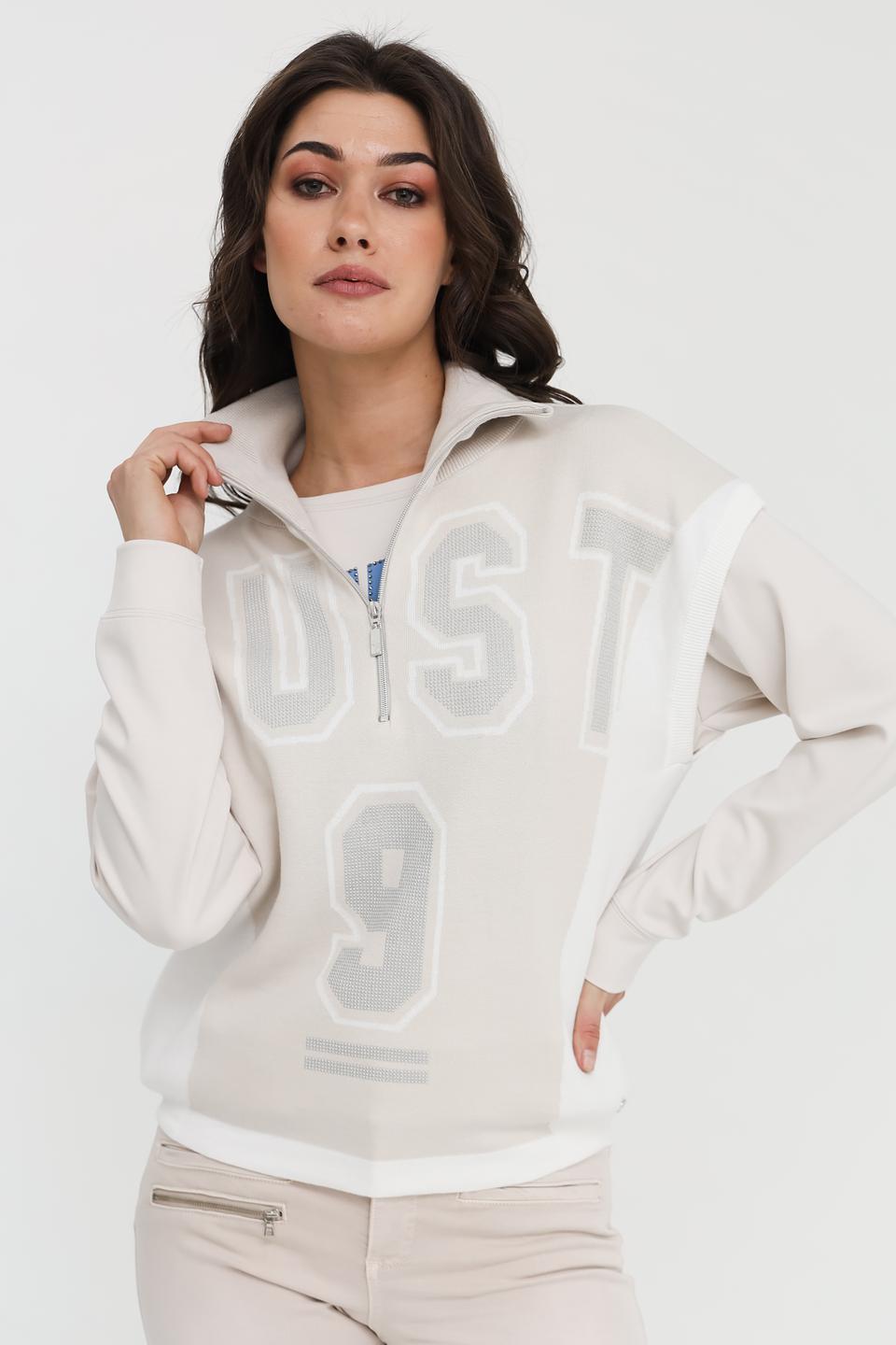 Жилет Monari светло-бежевый с принтом