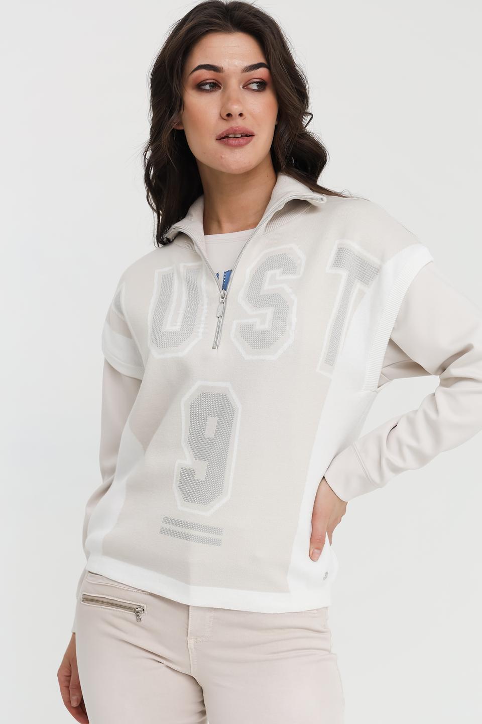 Жилет Monari светло-бежевый с принтом