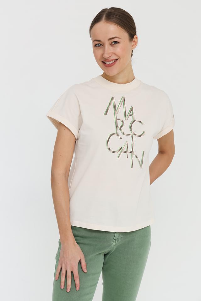 Футболка Marc Cain с логотипом, кремовый