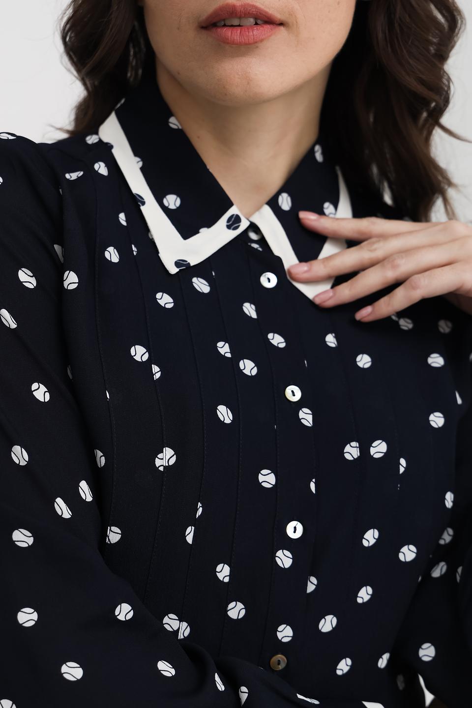 Платье i Blues в горошек чёрное