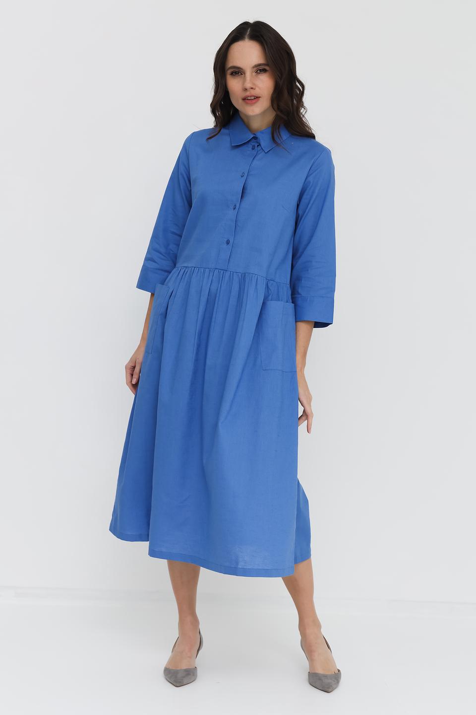 Платье рубашка UNQ голубое