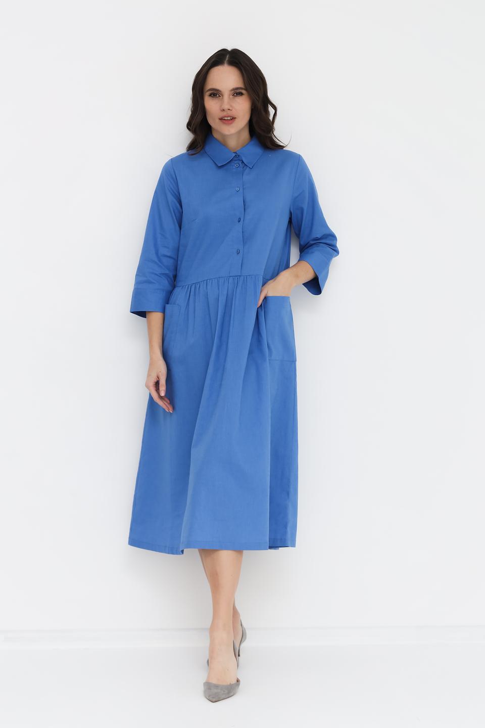 Платье рубашка UNQ голубое