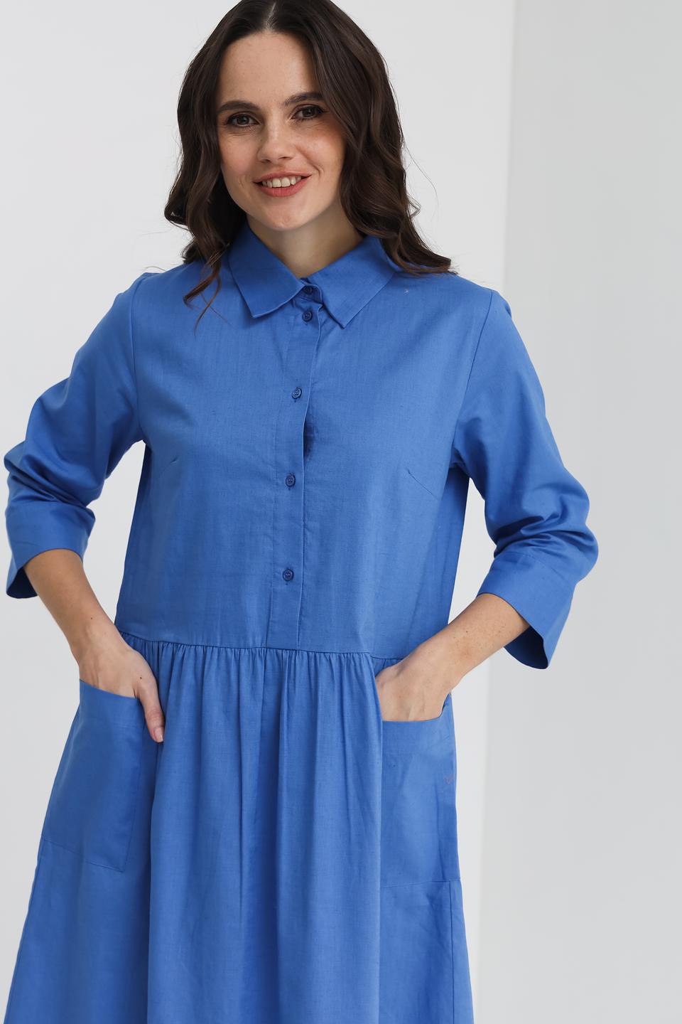 Платье рубашка UNQ голубое