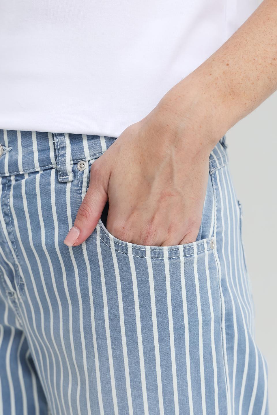 Джинсы Angels в полоску голубой