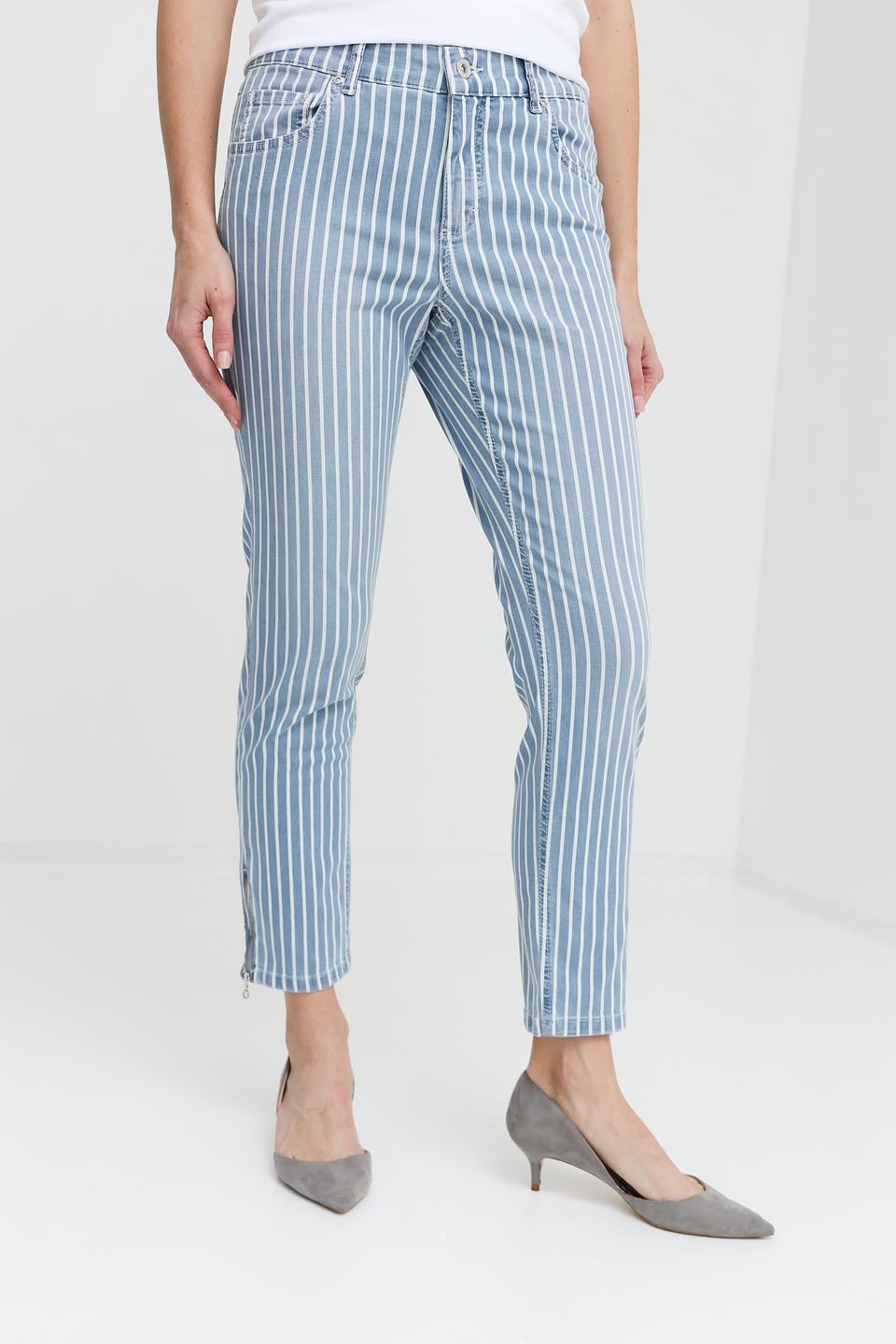 Джинсы Angels в полоску голубой