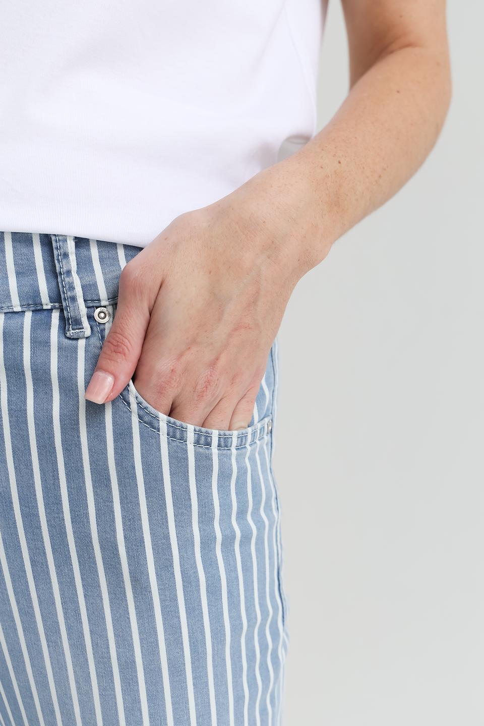 Джинсы Angels в полоску голубой