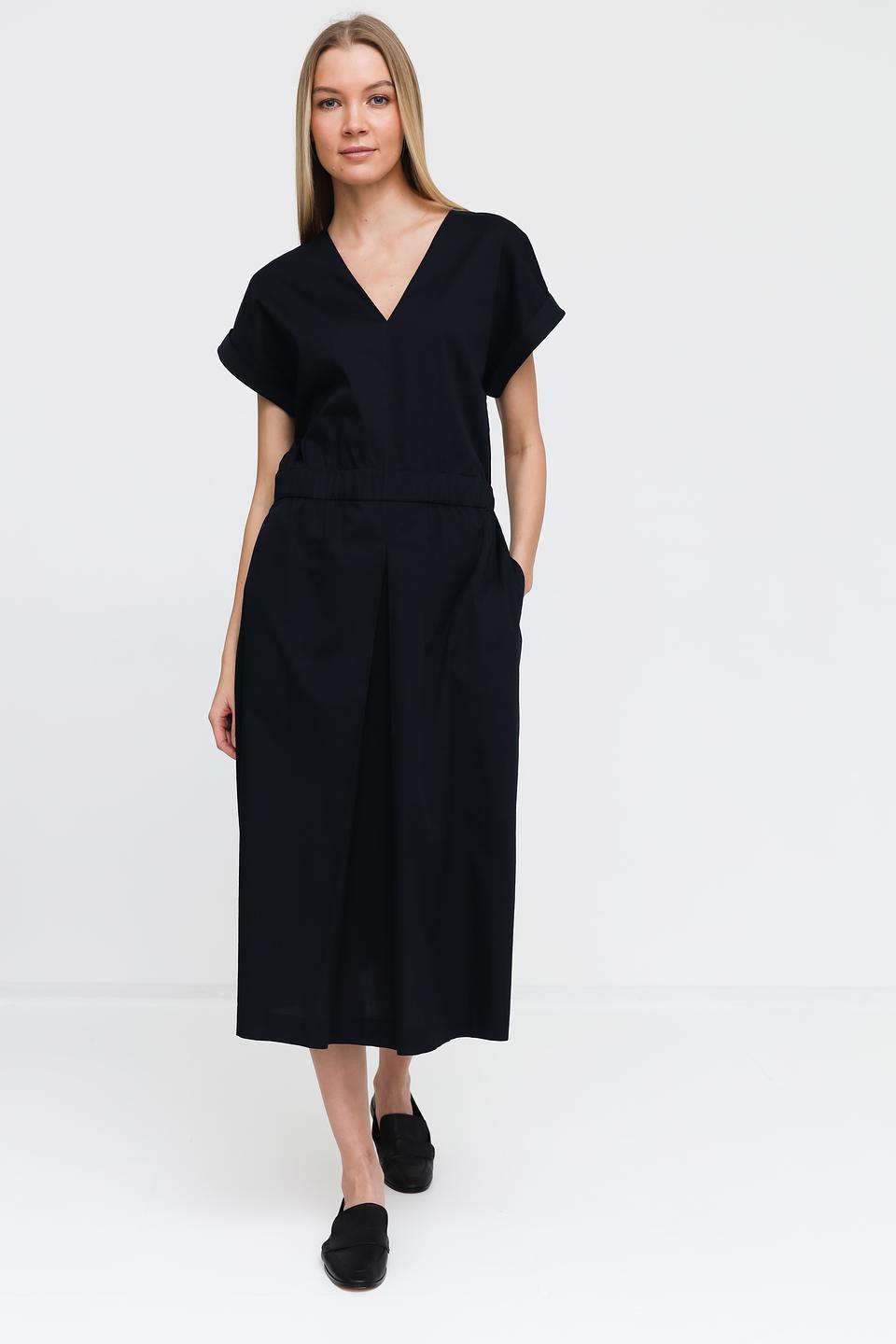 Платье Pezzo чёрное с V-образным вырезом