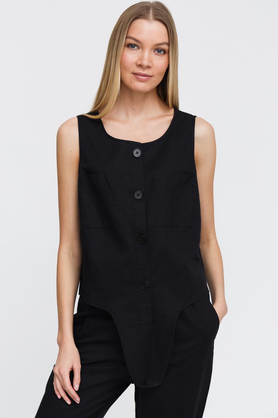 Топ Pezzo чёрный на пуговицах